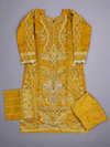 Light mustard colour hand embellished shalwar kameez