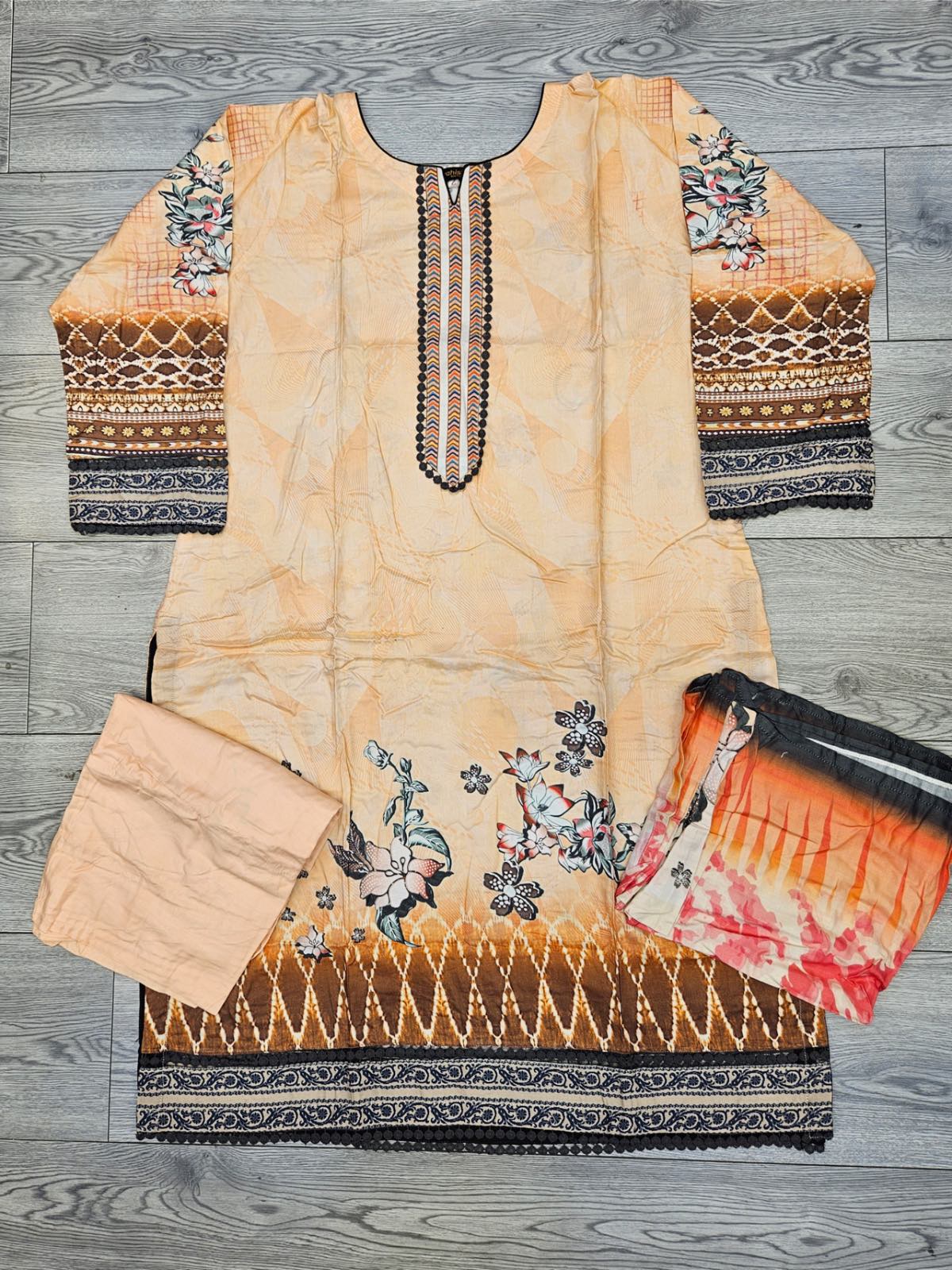 Peach colour winter collection linen fabric shalwar kameez