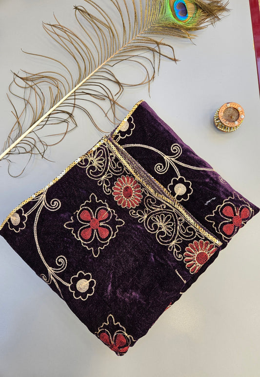 Velvet Shawls with Zari and Thread Embroidery