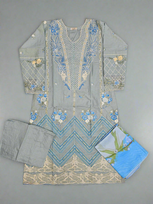 CRM light blue thread and laser cut