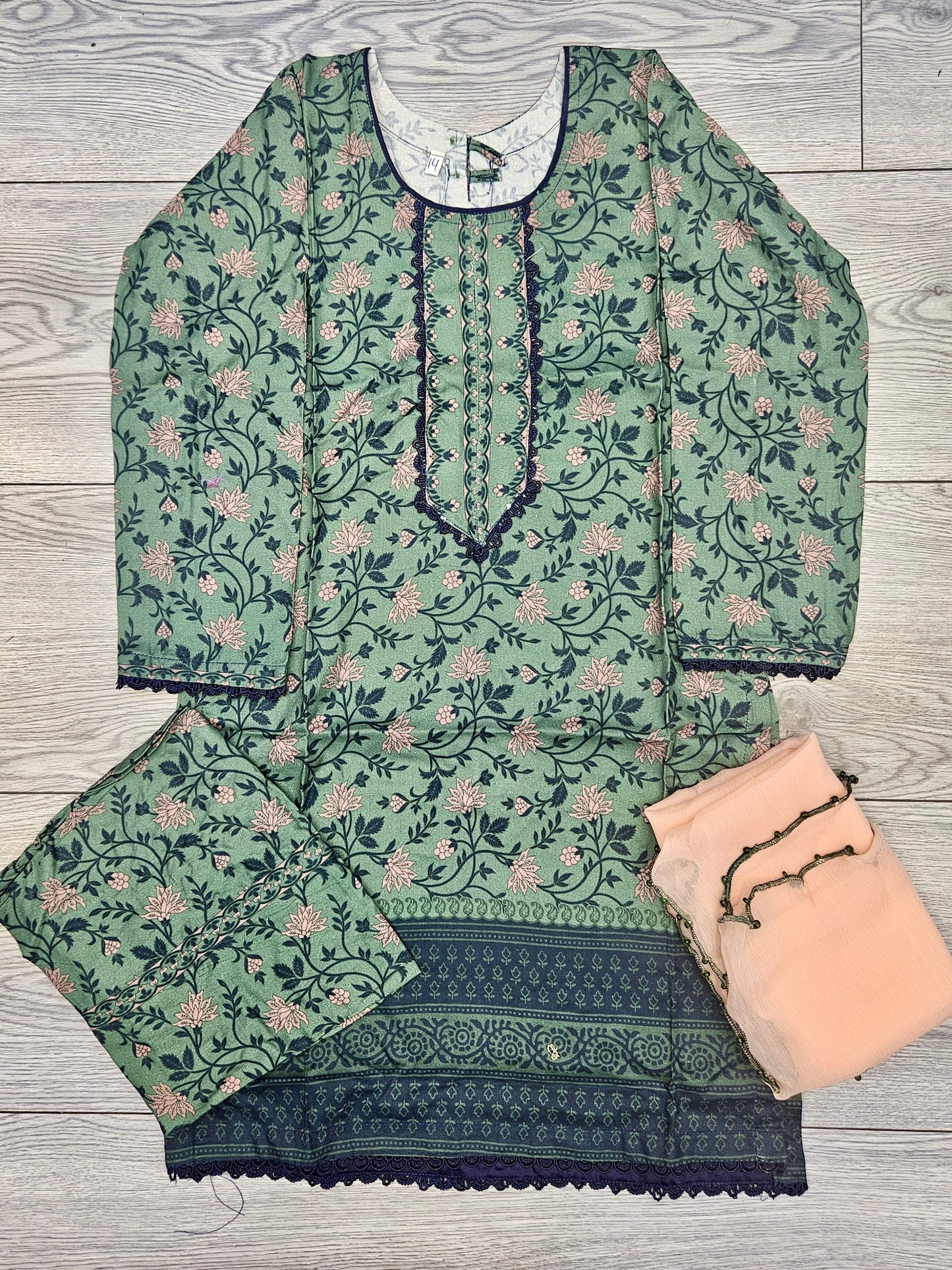 Girl's Forest Green colour Floral Print