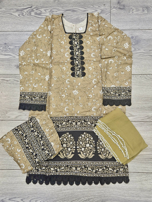 Girl's Moss Green colour Floral Print