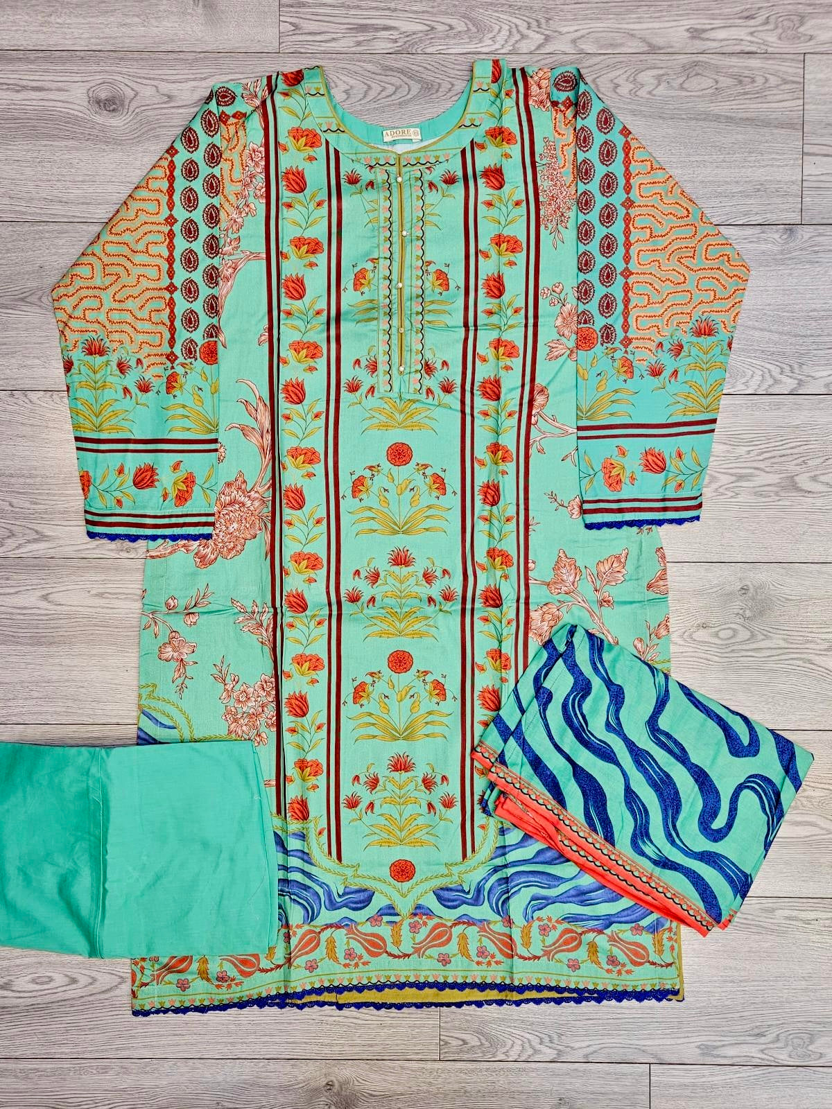 Sana Safinaz H243-04A turquoise green colour