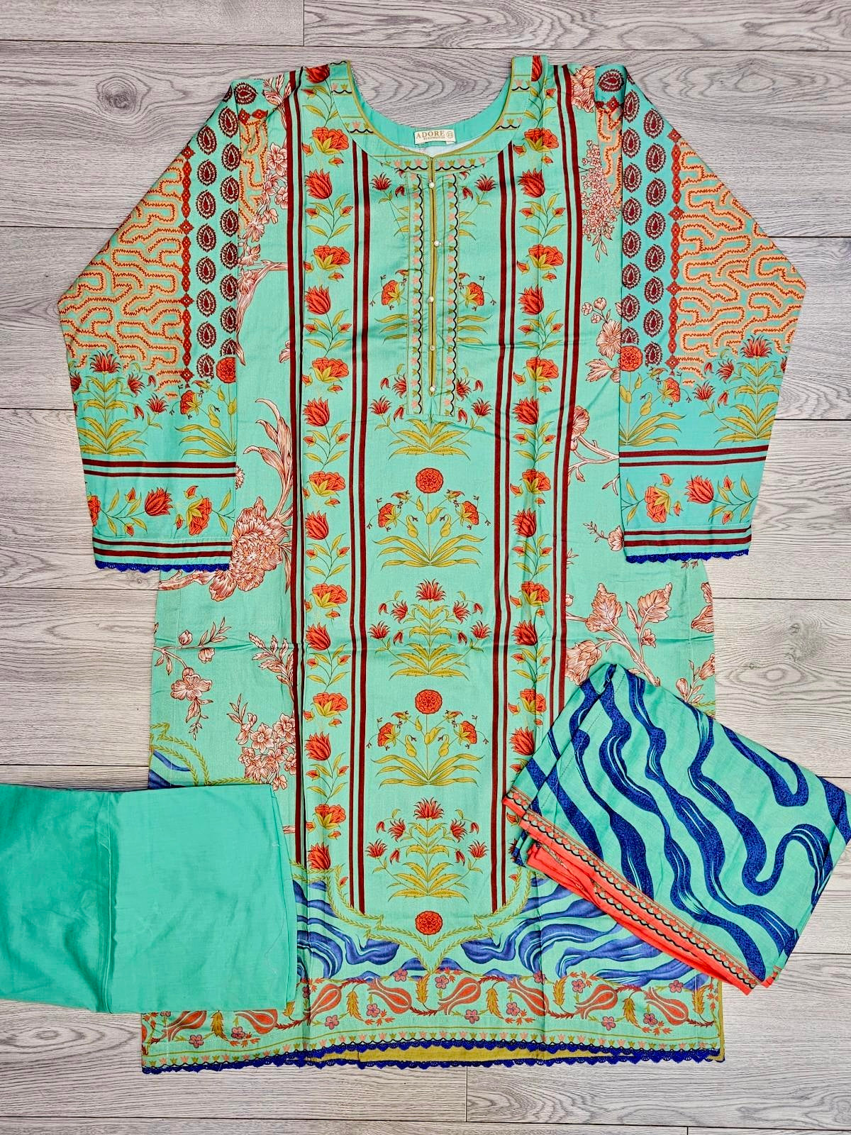 Sana Safinaz H243-04A turquoise green colour