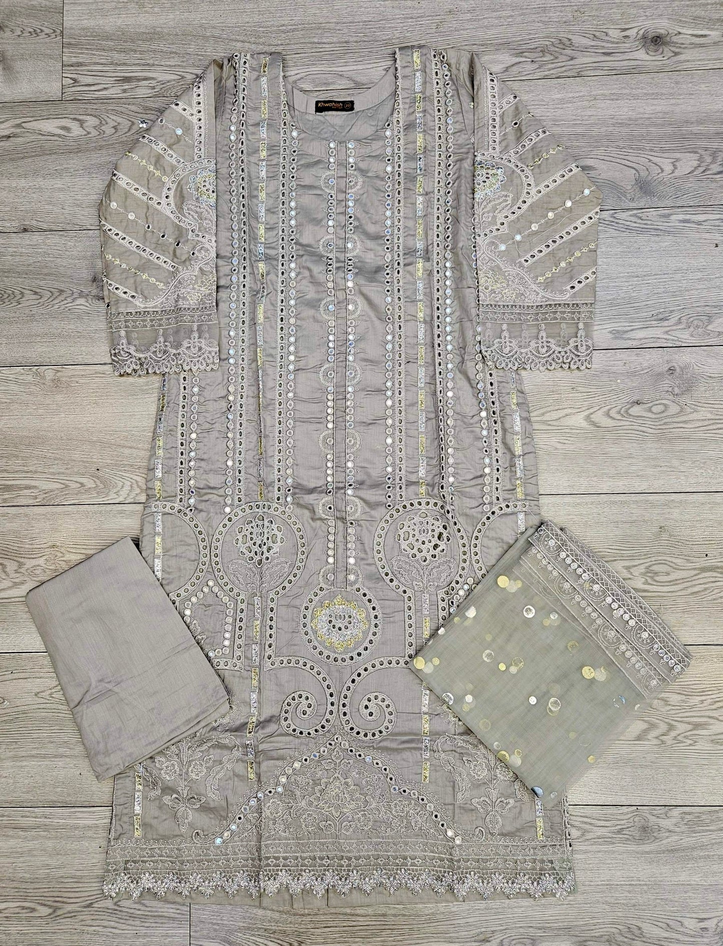MB trout gray colour thread and laser cut
