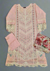 CRM Rose pink colour laser cut chikan embroidery in thread and sequins shalwar kameez in cotton fabric