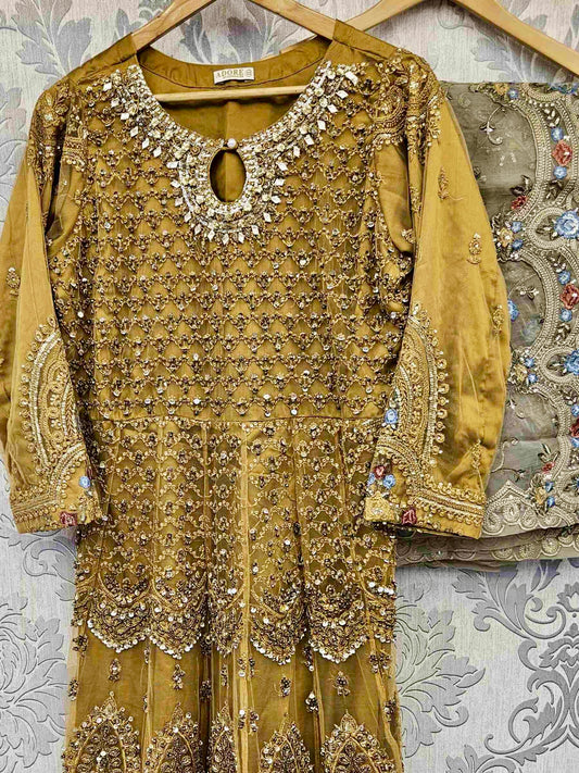 ZKA harvest gold colour hand embellished with pearls