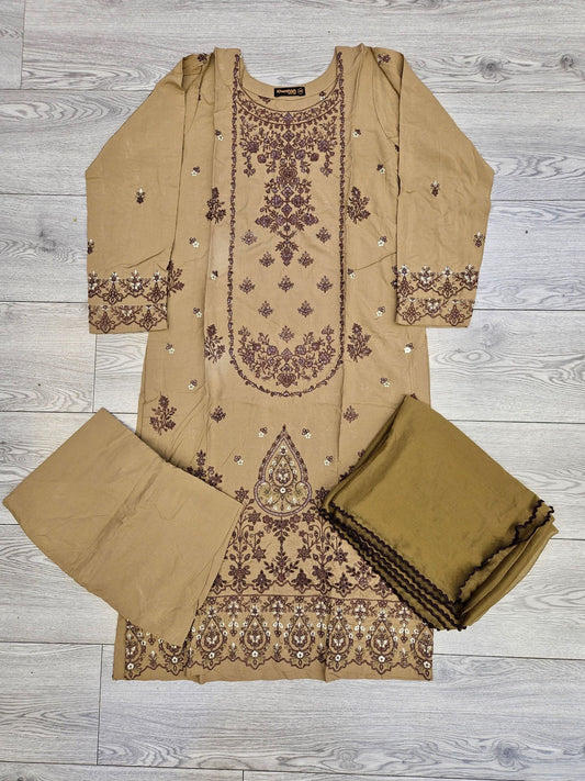 Mocha chocolate brown thread sequins