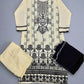 Off-white colour thread and sequins chikan kari