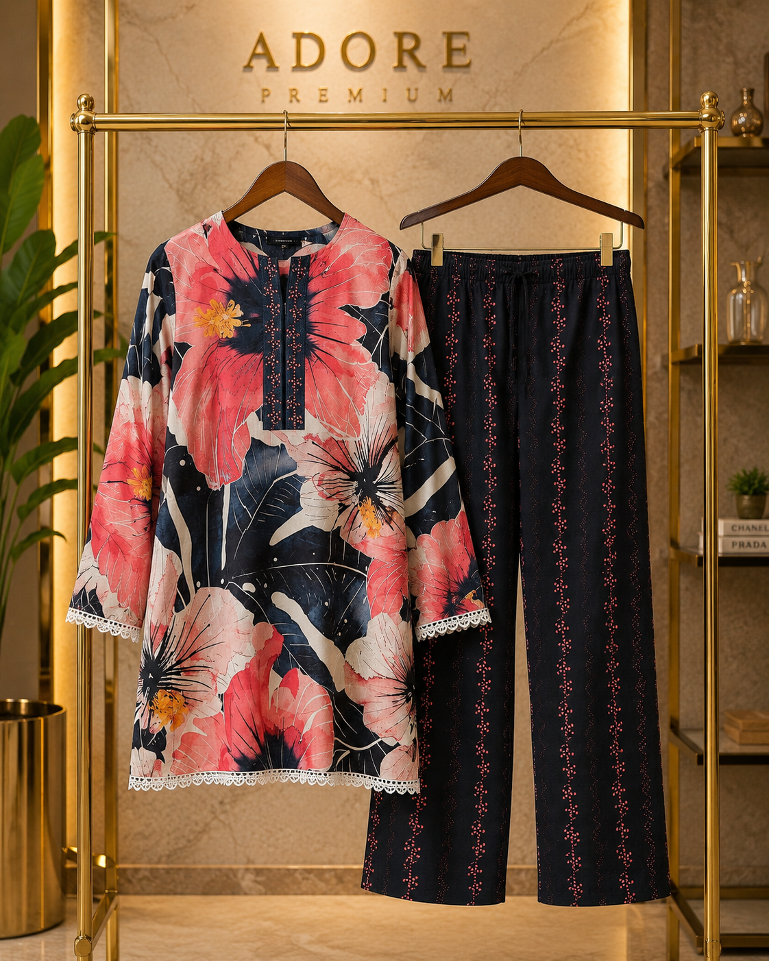 REG | The Co-Ord Collection | Women's 2 Piece Sets | 10 Colours & Designs | Floral Print Tops & Straight Leg Trousers | Casual & Everyday Wear