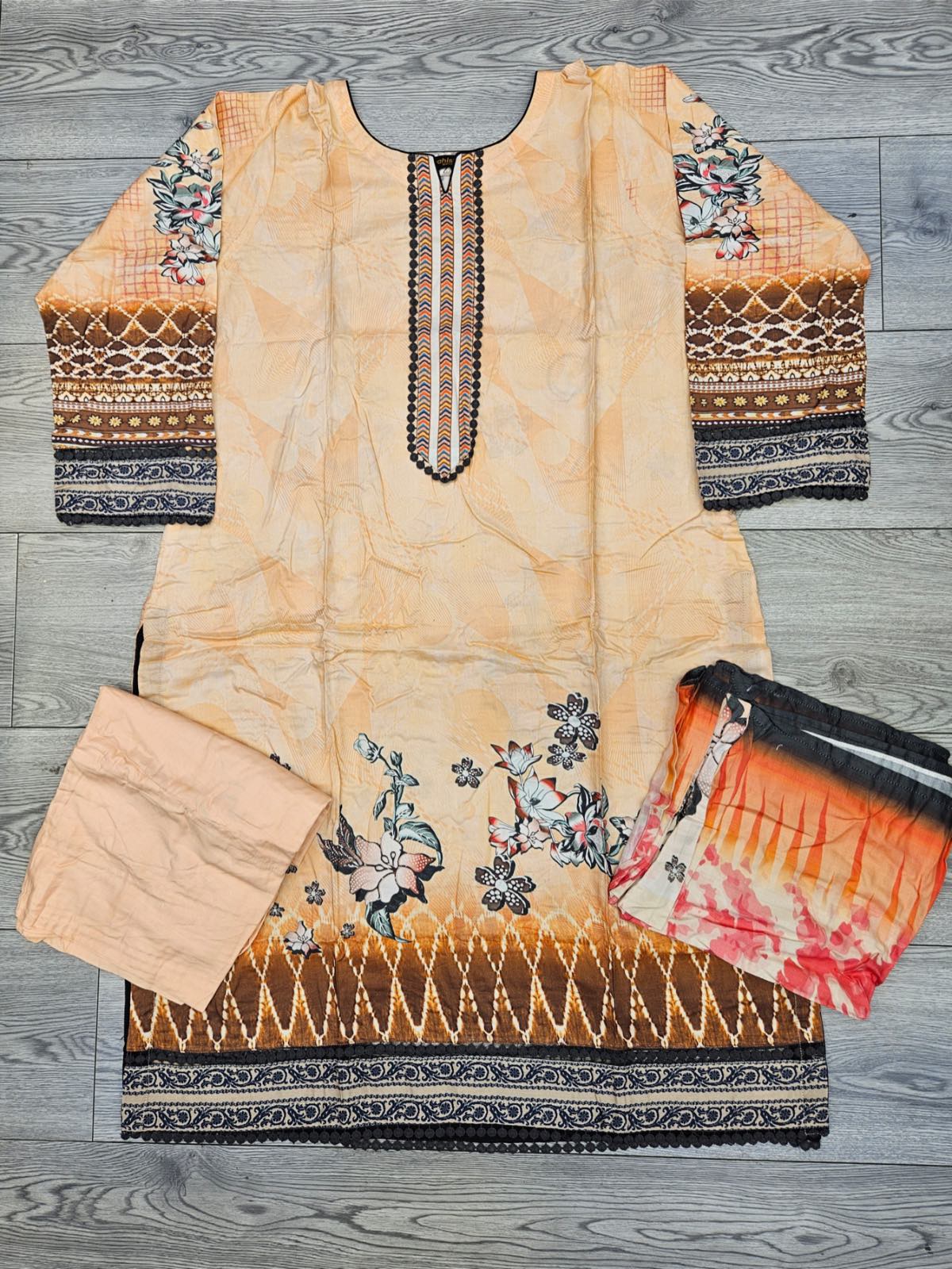 Peach colour winter collection linen fabric shalwar kameez