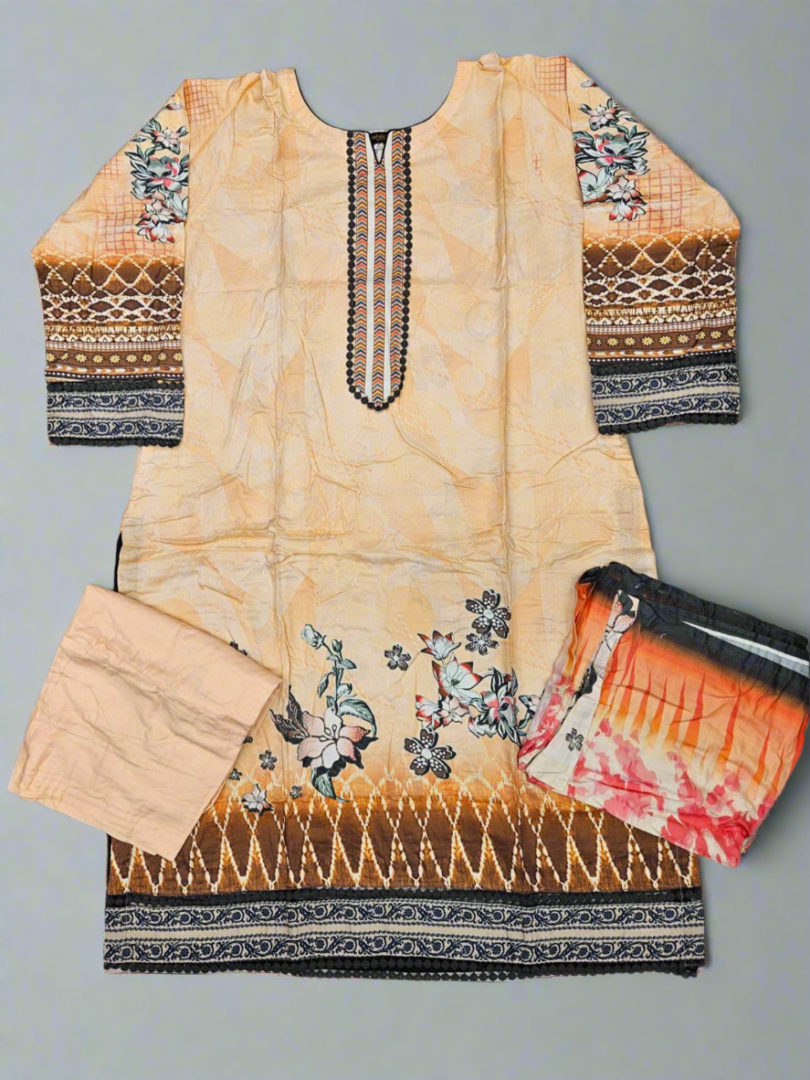 Peach colour winter collection linen fabric shalwar kameez
