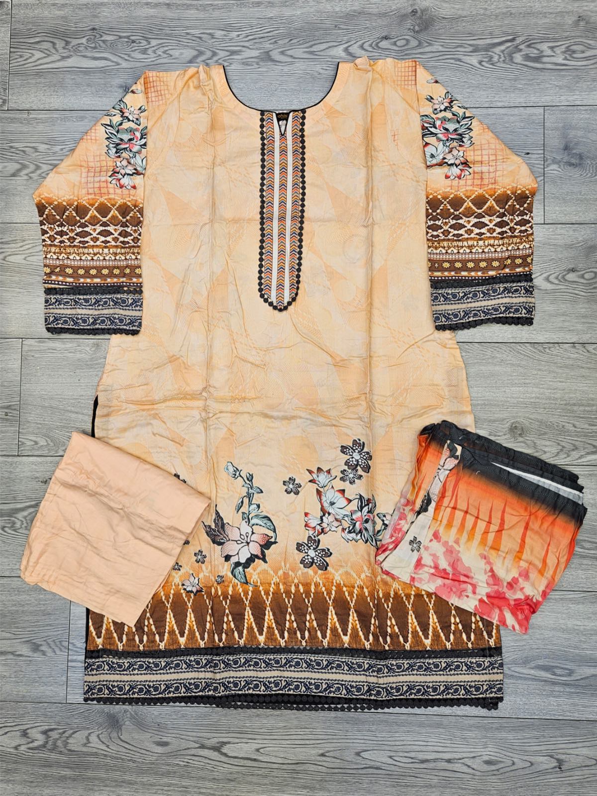 Peach colour winter collection linen fabric shalwar kameez