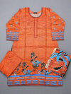 Coral pink colour winter collection linen fabric shalwar kameez