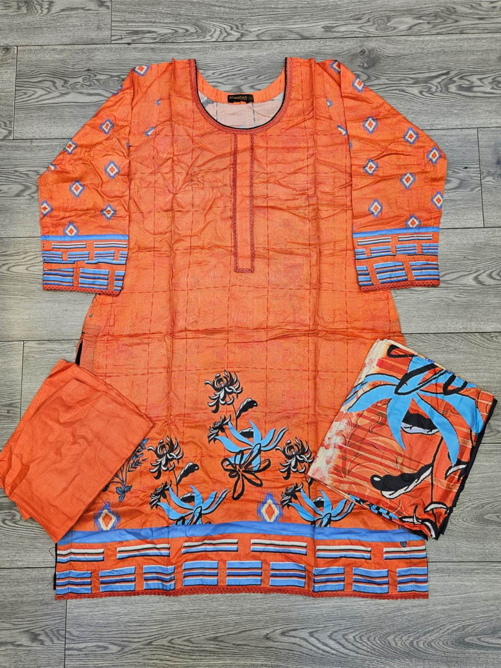 Coral pink colour winter collection linen fabric shalwar kameez