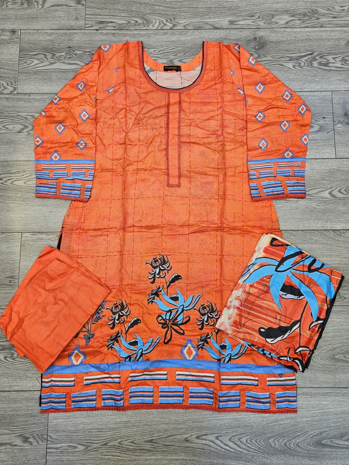 Coral pink colour winter collection linen fabric shalwar kameez