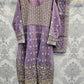 ZKA lilac colour embroidered organza hand embellished dress