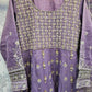ZKA lilac colour embroidered organza hand embellished dress