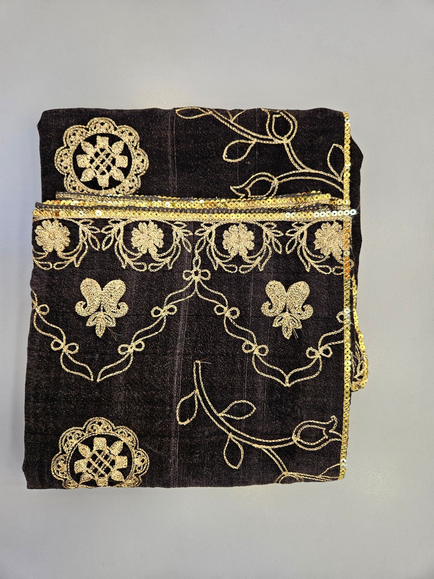 Velvet Shawls with Zari and Thread Embroidery