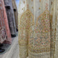 Buttermilk white with light pink pearls embellishment organza fabric long dress