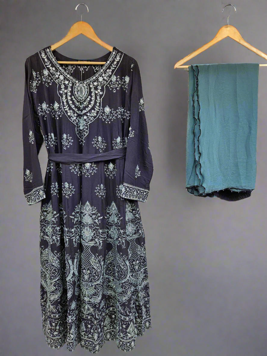 Celestial blue and sea green colour