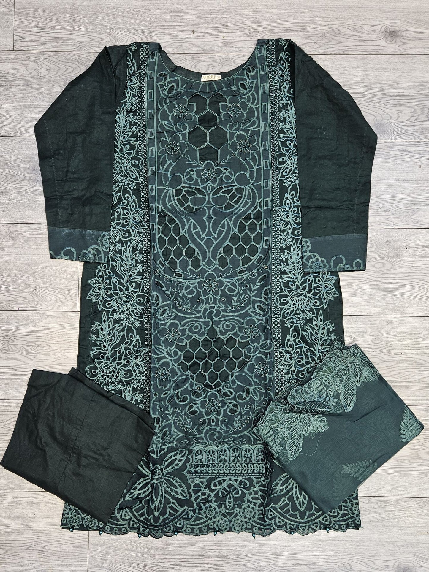 MB dark evergreen chiken kari cotton suit