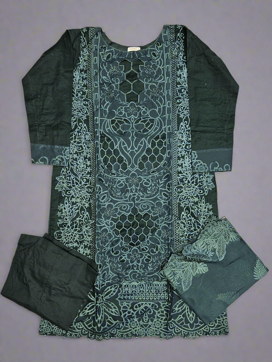 MB dark evergreen chiken kari cotton suit