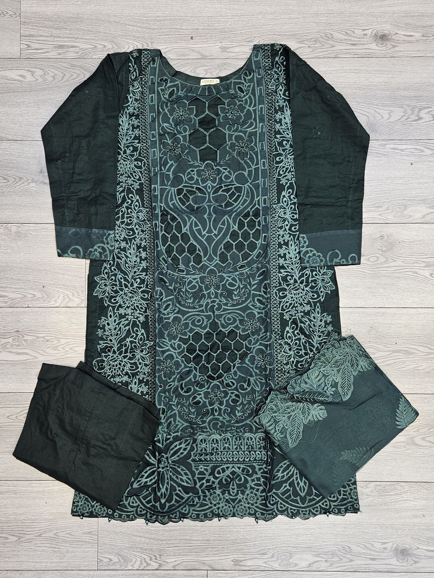 MB dark evergreen chiken kari cotton suit