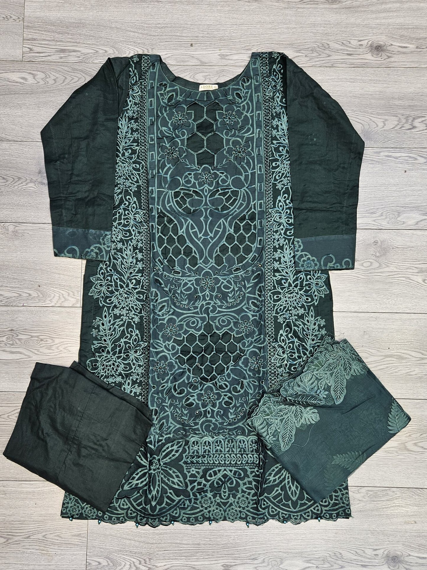 MB dark evergreen chiken kari cotton suit