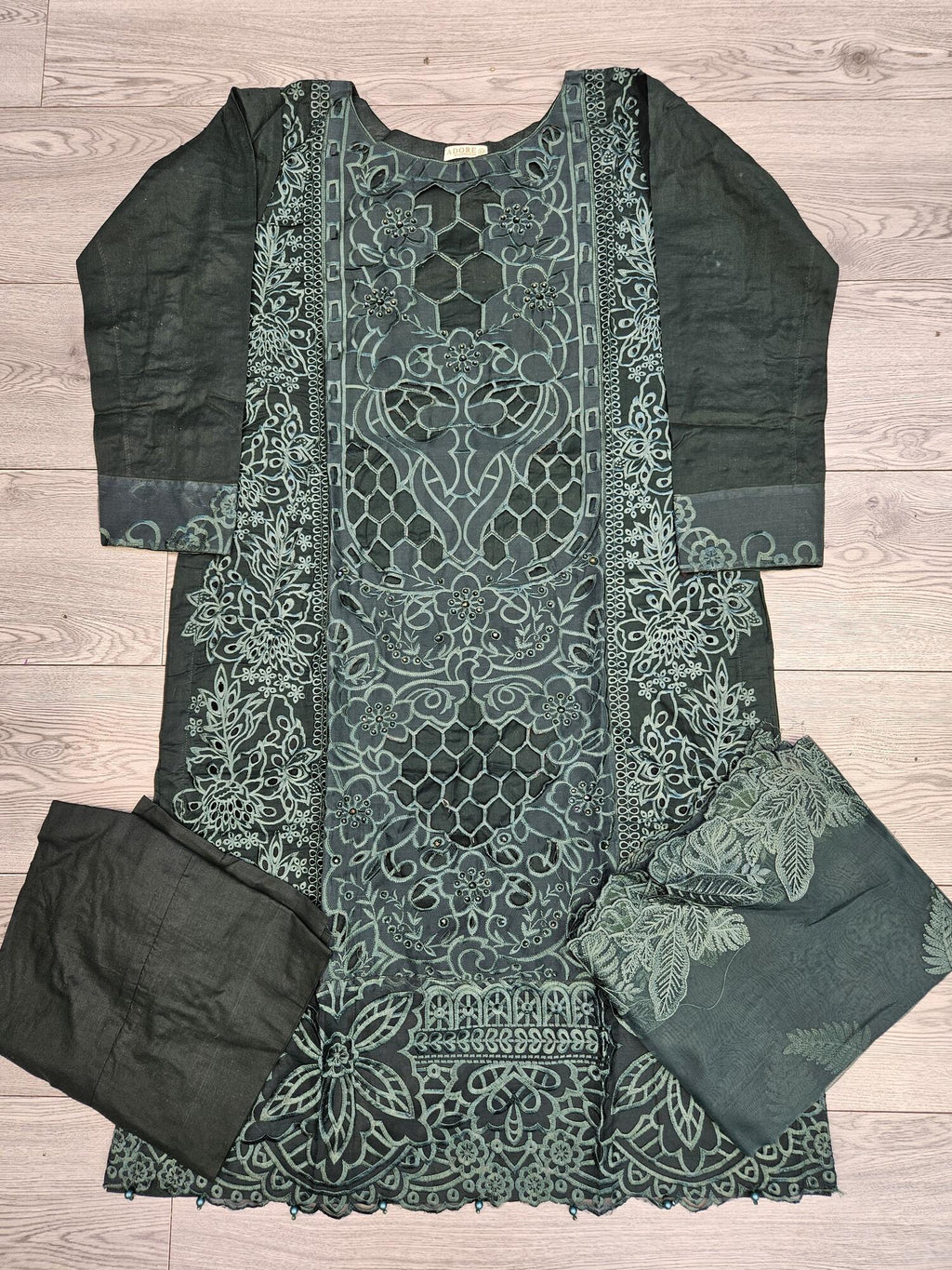 MB dark evergreen chiken kari cotton suit