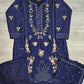 AG navy blue colour hand embroidery