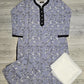 Grey colour floral print linen fabric