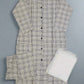 Chequered print white and navy blue