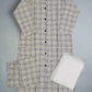 Chequered print white and navy blue