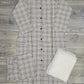 Chequered print white and navy blue