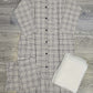 Chequered print white and navy blue