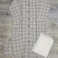 Chequered print white and navy blue