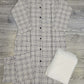 Chequered print white and navy blue