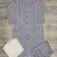 Chequered print white and navy blue