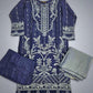 CRM Navy blue and charcoal grey colour thread and sequins laser cut