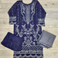 CRM Navy blue and charcoal grey colour thread and sequins laser cut