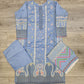 SUF light sky blue with pink colour thread and sequins laser cut