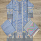 SUF light sky blue with pink colour thread and sequins laser cut