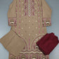 Beige with pink and maroon colour