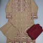 Beige with pink and maroon colour