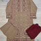Beige with pink and maroon colour