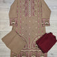 Beige with pink and maroon colour