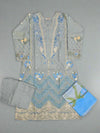 CRM light blue thread and laser cut
