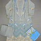 CRM light blue thread and laser cut