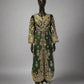 MB Mbroidered dark green colour velvet front bodice